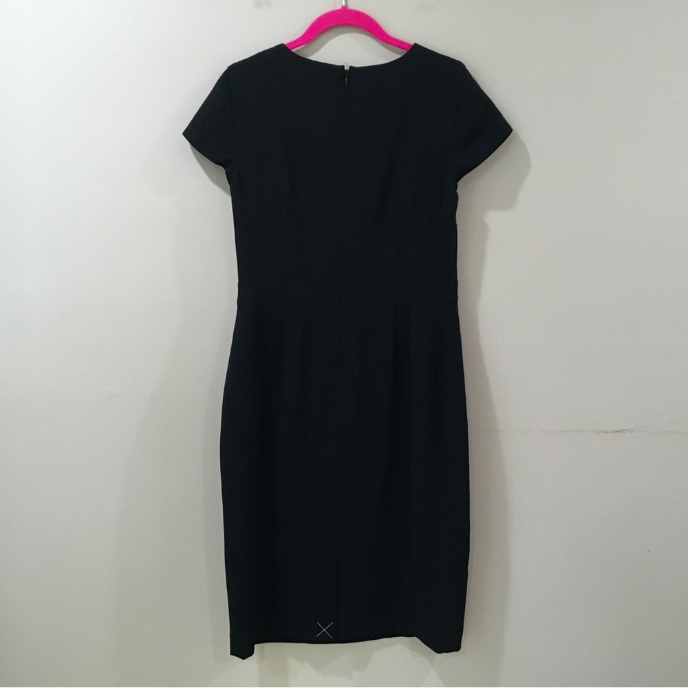 Talbots Dress Sheath Crepe Black Women 2 Lined Classic Work Business Office New